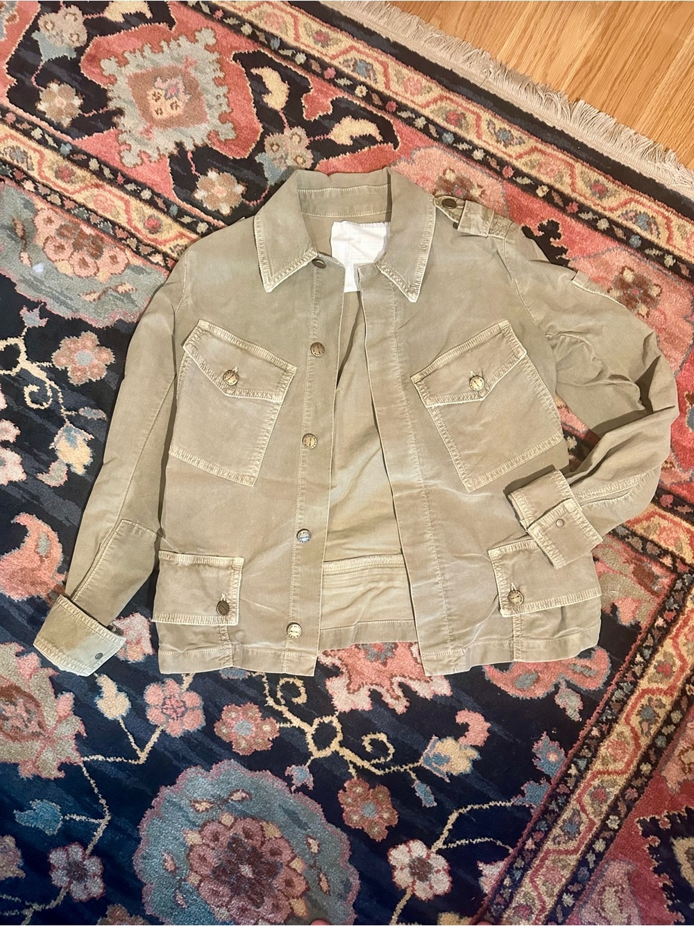Current/Elliott khaki lightweight shirt jacket